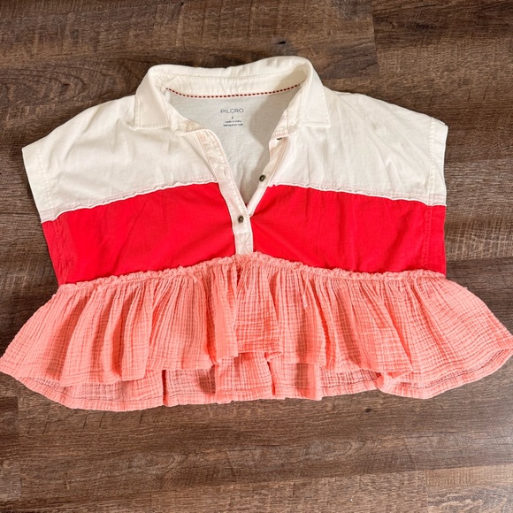 Pilcro Red and Pink Top - Picture 4 of 6